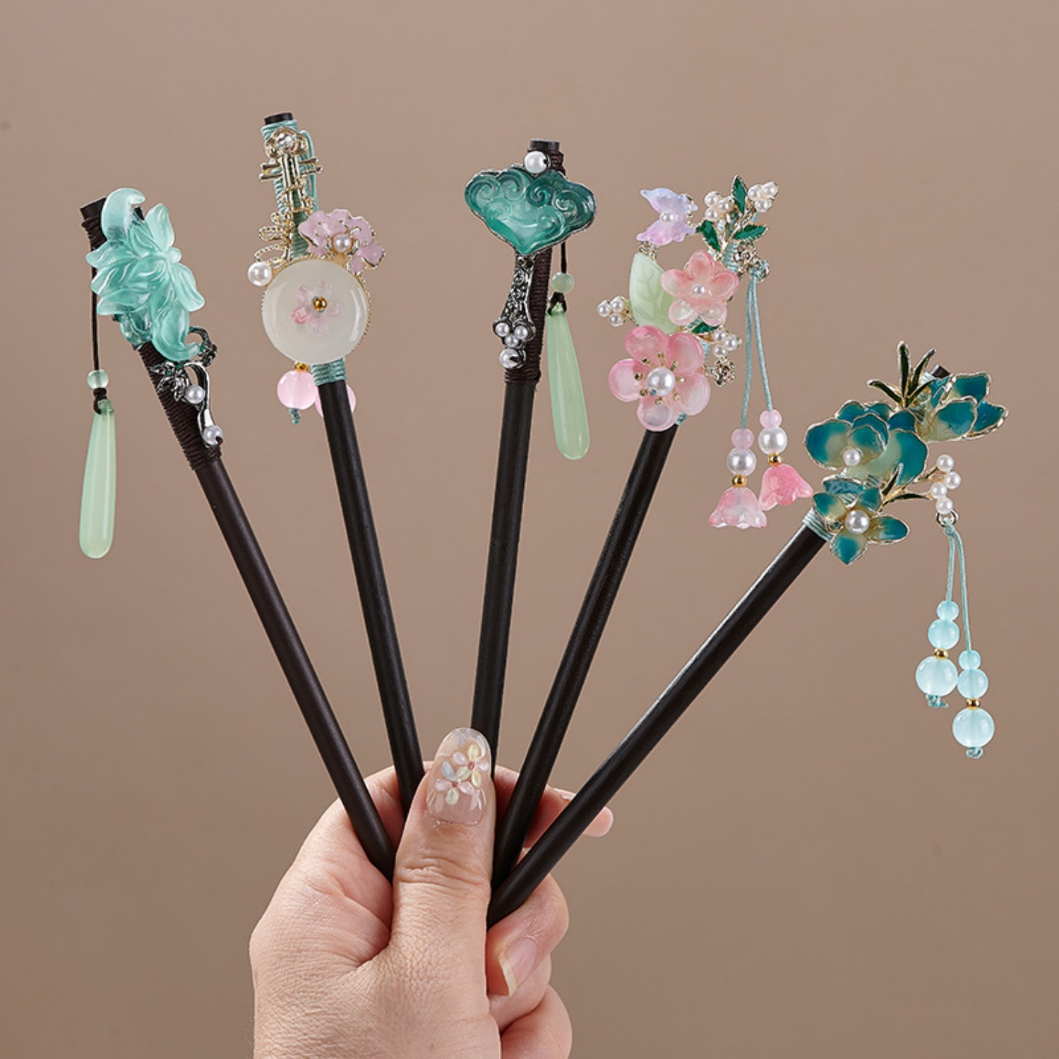 Hanbok Hair Pin - Vintage Flower Hairpin For Women Elegant
