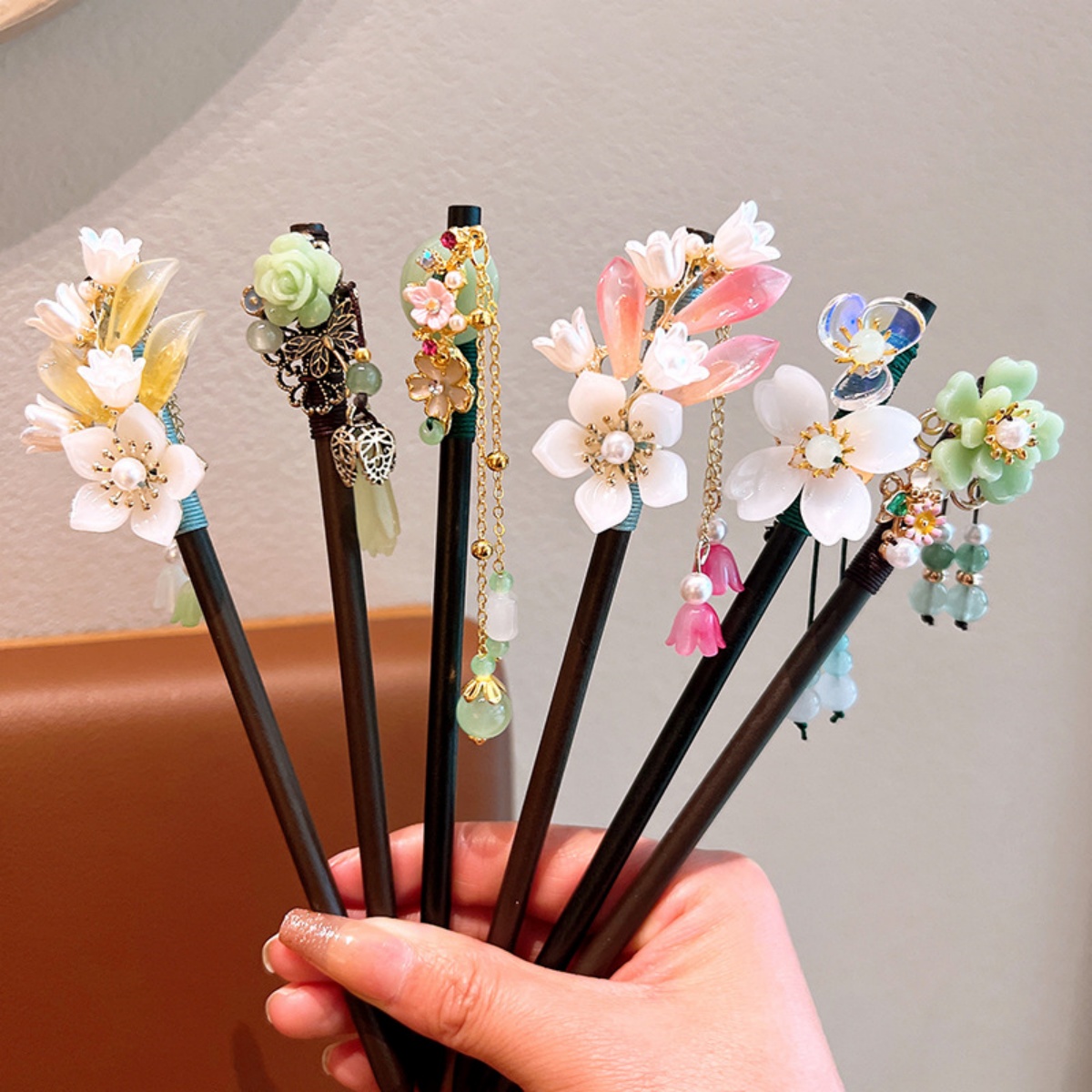 Exquisite Flower Tassel Wooden - Hanbok Hair Pin review and price